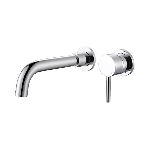 Modern Chrome wall-mounted basin mixer faucets featuring NPT threads for secure connections