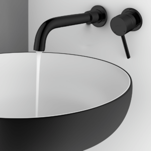 black wall mounted faucet