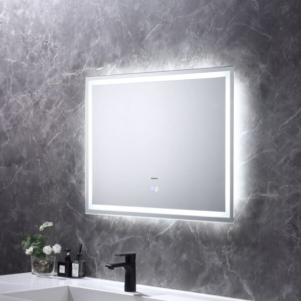 Fog free bathroom mirror