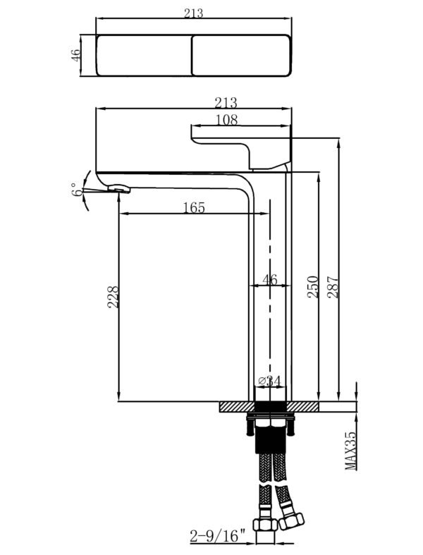 High-Arc single level Basin Mixer Specification