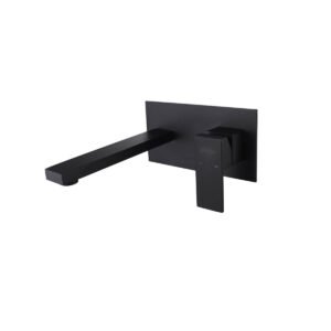 matt black Wall-mounted shower mixer with concealed box and NPT thread