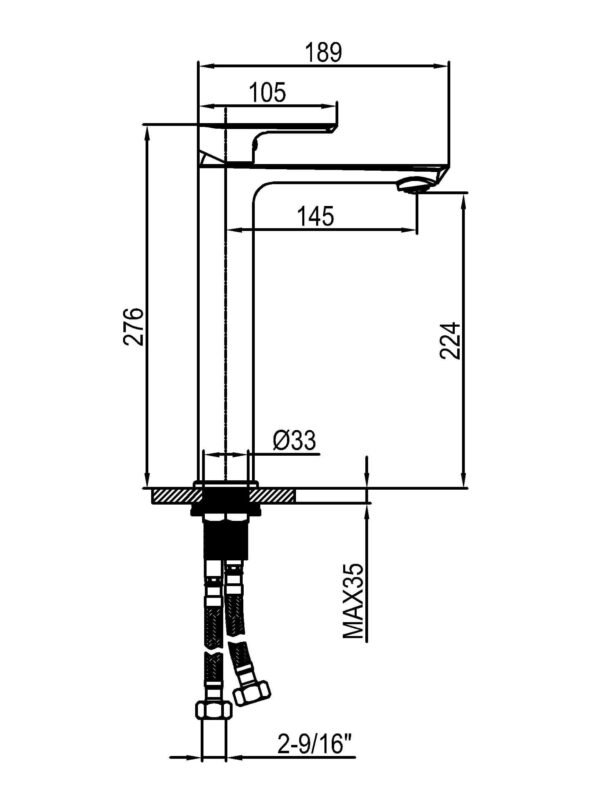 Round-Edge Tall Basin Mixer specification