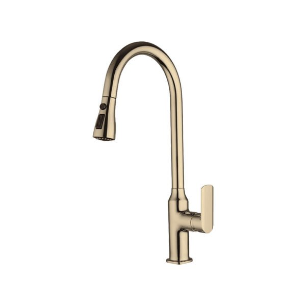 High-Arc Pull-Out Kitchen Faucet brush gold