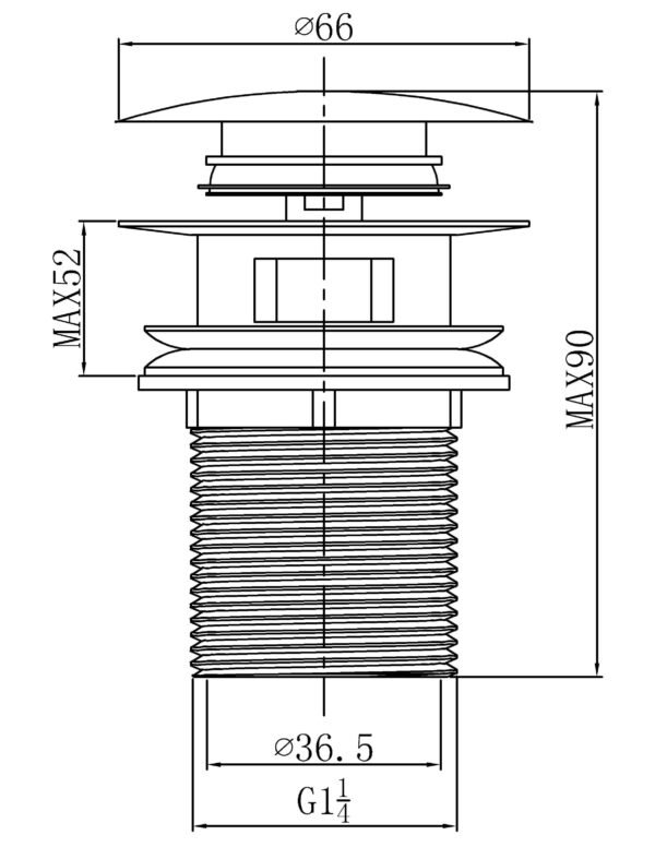 drain stopper with overflow specification