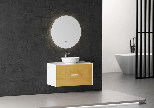 Vanity with Storage, Oak Drawers & LED Mirror